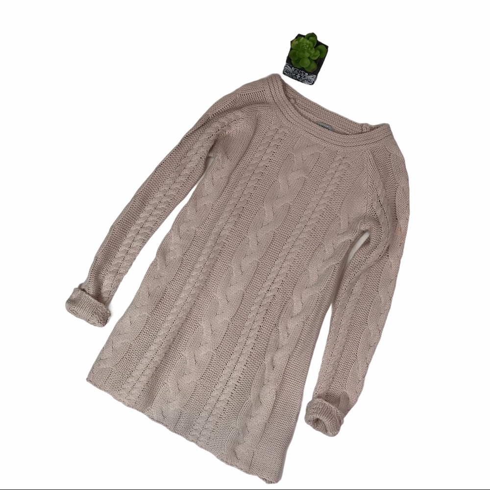 Lemon Cableknit Boyfriend Dusty Rose Sweater